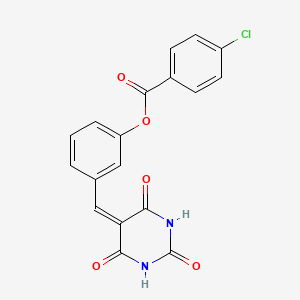 3-[(2,4,6-TRIOXO-1,3-DIAZINAN-5-YLIDENE)METHYL]PHENYL 4-CHLOROBENZOATE