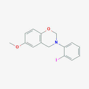 molecular formula C15H14INO2 B3685493 3-(2-iodophenyl)-6-methoxy-3,4-dihydro-2H-1,3-benzoxazine 