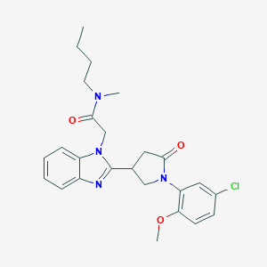 N-butyl-2-{2-[1-(5-chloro-2-methoxyphenyl)-5-oxo-3-pyrrolidinyl]-1H-benzimidazol-1-yl}-N-methylacetamide