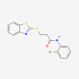 molecular formula C16H13BrN2OS2 B3685523 3-(1,3-benzothiazol-2-ylthio)-N-(2-bromophenyl)propanamide 