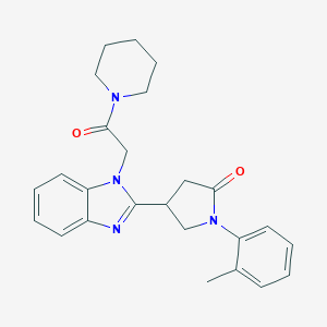 1-(2-methylphenyl)-4-{1-[2-oxo-2-(1-piperidinyl)ethyl]-1H-benzimidazol-2-yl}-2-pyrrolidinone