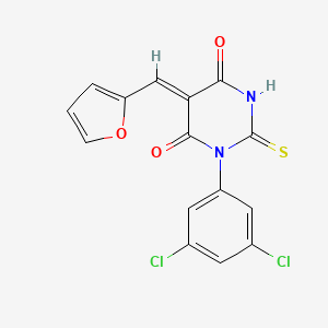 (5Z)-1-(3,5-dichlorophenyl)-5-(furan-2-ylmethylidene)-2-sulfanylidene-1,3-diazinane-4,6-dione