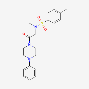 molecular formula C20H25N3O3S B3685557 N,4-dimethyl-N-[2-oxo-2-(4-phenylpiperazin-1-yl)ethyl]benzenesulfonamide 