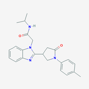 molecular formula C23H26N4O2 B368560 2-{2-[1-(4-methylphenyl)-5-oxopyrrolidin-3-yl]-1H-1,3-benzodiazol-1-yl}-N-(propan-2-yl)acetamide CAS No. 942863-32-3