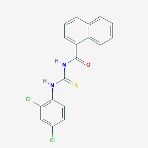 molecular formula C18H12Cl2N2OS B3685608 N-[(2,4-dichlorophenyl)carbamothioyl]naphthalene-1-carboxamide 