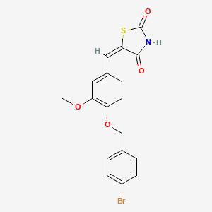 molecular formula C18H14BrNO4S B3685609 5-{4-[(4-bromobenzyl)oxy]-3-methoxybenzylidene}-1,3-thiazolidine-2,4-dione 