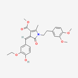 molecular formula C26H29NO7 B3685616 METHYL (4Z)-1-[2-(3,4-DIMETHOXYPHENYL)ETHYL]-4-[(3-ETHOXY-4-HYDROXYPHENYL)METHYLIDENE]-2-METHYL-5-OXO-4,5-DIHYDRO-1H-PYRROLE-3-CARBOXYLATE 