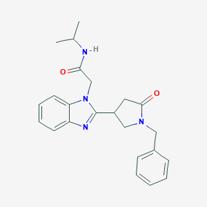 molecular formula C23H26N4O2 B368562 N-(methylethyl)-2-{2-[5-oxo-1-benzylpyrrolidin-3-yl]benzimidazolyl}acetamide CAS No. 942863-56-1