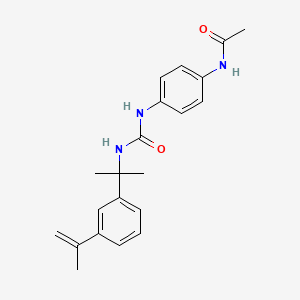 molecular formula C21H25N3O2 B3685672 N-[4-[2-(3-prop-1-en-2-ylphenyl)propan-2-ylcarbamoylamino]phenyl]acetamide 