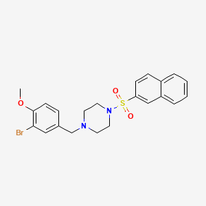 1-[(3-BROMO-4-METHOXYPHENYL)METHYL]-4-(NAPHTHALENE-2-SULFONYL)PIPERAZINE