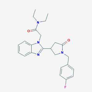 N,N-diethyl-2-{2-[1-(4-fluorobenzyl)-5-oxopyrrolidin-3-yl]-1H-benzimidazol-1-yl}acetamide