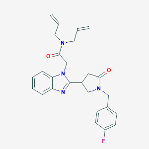 2-(2-{1-[(4-fluorophenyl)methyl]-5-oxopyrrolidin-3-yl}benzimidazolyl)-N,N-dipr op-2-enylacetamide