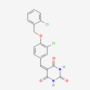 5-({3-CHLORO-4-[(2-CHLOROPHENYL)METHOXY]PHENYL}METHYLIDENE)-1,3-DIAZINANE-2,4,6-TRIONE