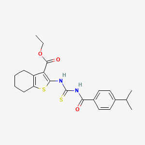 Ethyl 2-[({[4-(propan-2-yl)phenyl]carbonyl}carbamothioyl)amino]-4,5,6,7-tetrahydro-1-benzothiophene-3-carboxylate