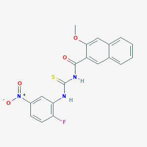 N-[(2-fluoro-5-nitrophenyl)carbamothioyl]-3-methoxynaphthalene-2-carboxamide