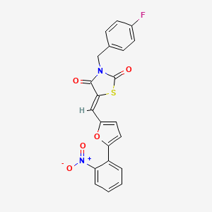 3-(4-fluorobenzyl)-5-{[5-(2-nitrophenyl)-2-furyl]methylene}-1,3-thiazolidine-2,4-dione