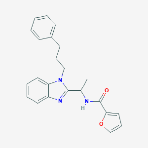 molecular formula C23H23N3O2 B368581 2-furyl-N-{[1-(3-phenylpropyl)benzimidazol-2-yl]ethyl}carboxamide CAS No. 942864-40-6