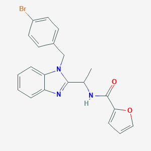 molecular formula C21H18BrN3O2 B368582 N-(1-{1-[(4-bromophenyl)methyl]-1H-1,3-benzodiazol-2-yl}ethyl)furan-2-carboxamide CAS No. 919972-11-5