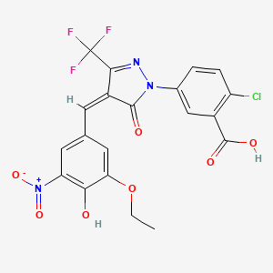 2-chloro-5-[4-(3-ethoxy-4-hydroxy-5-nitrobenzylidene)-5-oxo-3-(trifluoromethyl)-4,5-dihydro-1H-pyrazol-1-yl]benzoic acid