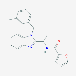 molecular formula C22H21N3O2 B368583 2-furyl-N-({1-[(3-methylphenyl)methyl]benzimidazol-2-yl}ethyl)carboxamide CAS No. 919972-08-0