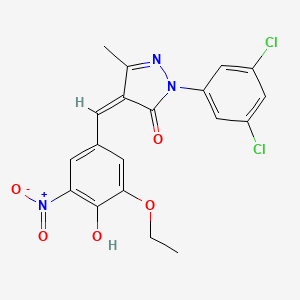 (4Z)-2-(3,5-dichlorophenyl)-4-[(3-ethoxy-4-hydroxy-5-nitrophenyl)methylidene]-5-methylpyrazol-3-one