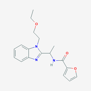 molecular formula C18H21N3O3 B368589 N-{[1-(2-ethoxyethyl)benzimidazol-2-yl]ethyl}-2-furylcarboxamide CAS No. 920118-64-5