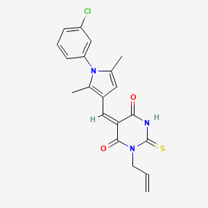 1-allyl-5-{[1-(3-chlorophenyl)-2,5-dimethyl-1H-pyrrol-3-yl]methylene}-2-thioxodihydro-4,6(1H,5H)-pyrimidinedione