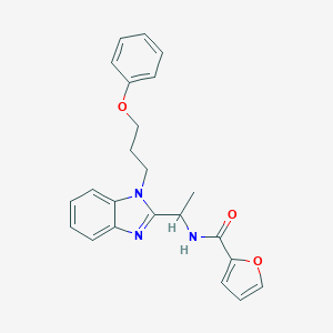 molecular formula C23H23N3O3 B368590 N-{1-[1-(3-phenoxypropyl)-1H-1,3-benzodiazol-2-yl]ethyl}furan-2-carboxamide CAS No. 919972-93-3