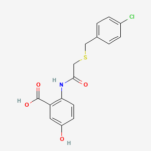 2-({[(4-chlorobenzyl)thio]acetyl}amino)-5-hydroxybenzoic acid