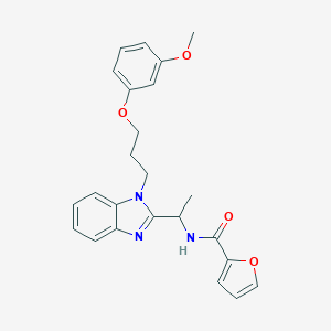 molecular formula C24H25N3O4 B368591 2-furyl-N-({1-[3-(3-methoxyphenoxy)propyl]benzimidazol-2-yl}ethyl)carboxamide CAS No. 919973-30-1