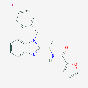 molecular formula C21H18FN3O2 B368592 N-({1-[(4-fluorophenyl)methyl]benzimidazol-2-yl}ethyl)-2-furylcarboxamide CAS No. 919972-17-1