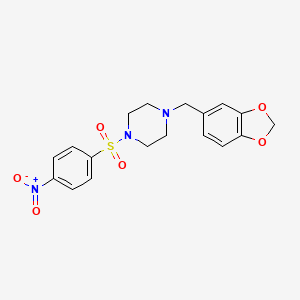 1-[(2H-1,3-BENZODIOXOL-5-YL)METHYL]-4-(4-NITROBENZENESULFONYL)PIPERAZINE