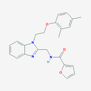 molecular formula C23H23N3O3 B368594 N-({1-[2-(2,4-dimethylphenoxy)ethyl]benzimidazol-2-yl}methyl)-2-furylcarboxami de CAS No. 920114-53-0