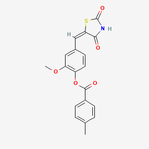 4-[(2,4-dioxo-1,3-thiazolidin-5-ylidene)methyl]-2-methoxyphenyl 4-methylbenzoate