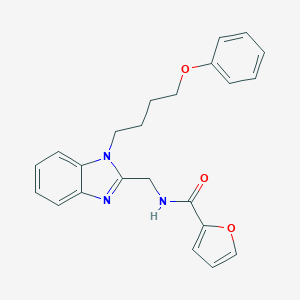 molecular formula C23H23N3O3 B368595 N-{[1-(4-phenoxybutyl)-1H-1,3-benzodiazol-2-yl]methyl}furan-2-carboxamide CAS No. 920114-36-9