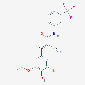 (E)-3-(3-bromo-5-ethoxy-4-hydroxyphenyl)-2-cyano-N-[3-(trifluoromethyl)phenyl]prop-2-enamide