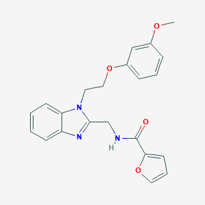 molecular formula C22H21N3O4 B368596 2-furyl-N-({1-[2-(3-methoxyphenoxy)ethyl]benzimidazol-2-yl}methyl)carboxamide CAS No. 920114-88-1
