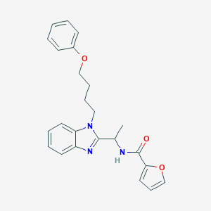 molecular formula C24H25N3O3 B368598 N-{1-[1-(4-phenoxybutyl)-1H-1,3-benzodiazol-2-yl]ethyl}furan-2-carboxamide CAS No. 919972-80-8