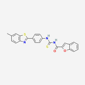 N-{[4-(6-methyl-1,3-benzothiazol-2-yl)phenyl]carbamothioyl}-1-benzofuran-2-carboxamide