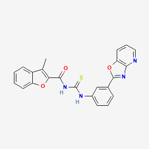 3-methyl-N-{[3-([1,3]oxazolo[4,5-b]pyridin-2-yl)phenyl]carbamothioyl}-1-benzofuran-2-carboxamide