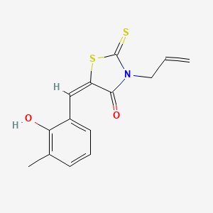 (5E)-5-[(2-HYDROXY-3-METHYLPHENYL)METHYLIDENE]-3-(PROP-2-EN-1-YL)-2-SULFANYLIDENE-1,3-THIAZOLIDIN-4-ONE