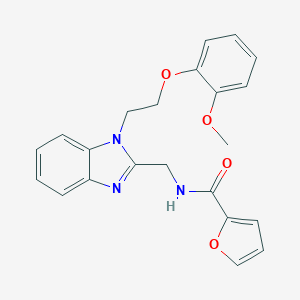 molecular formula C22H21N3O4 B368604 N-({1-[2-(2-methoxyphenoxy)ethyl]-1H-1,3-benzodiazol-2-yl}methyl)furan-2-carboxamide CAS No. 920114-68-7