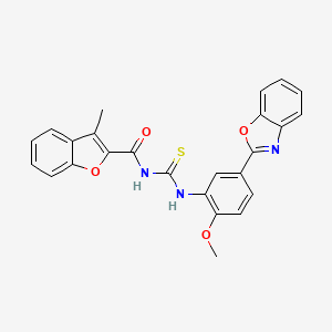 N-{[5-(1,3-benzoxazol-2-yl)-2-methoxyphenyl]carbamothioyl}-3-methyl-1-benzofuran-2-carboxamide