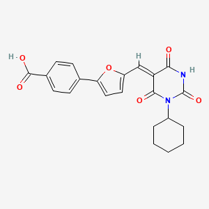 4-[5-[(Z)-(1-cyclohexyl-2,4,6-trioxo-1,3-diazinan-5-ylidene)methyl]furan-2-yl]benzoic acid