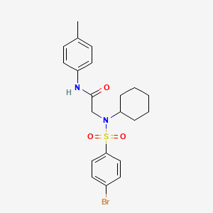 N~2~-[(4-bromophenyl)sulfonyl]-N~2~-cyclohexyl-N-(4-methylphenyl)glycinamide