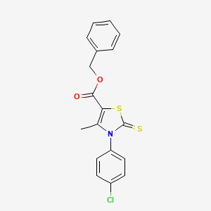 BENZYL 3-(4-CHLOROPHENYL)-4-METHYL-2-SULFANYLIDENE-2,3-DIHYDRO-1,3-THIAZOLE-5-CARBOXYLATE