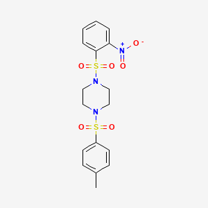 1-(4-METHYLBENZENESULFONYL)-4-(2-NITROBENZENESULFONYL)PIPERAZINE