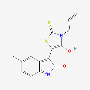 3-(3-allyl-4-oxo-2-thioxo-1,3-thiazolidin-5-ylidene)-5-methyl-1,3-dihydro-2H-indol-2-one