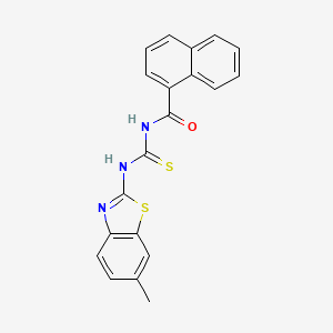 N-[(6-methyl-1,3-benzothiazol-2-yl)carbamothioyl]naphthalene-1-carboxamide