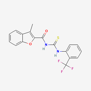 3-methyl-N-{[2-(trifluoromethyl)phenyl]carbamothioyl}-1-benzofuran-2-carboxamide